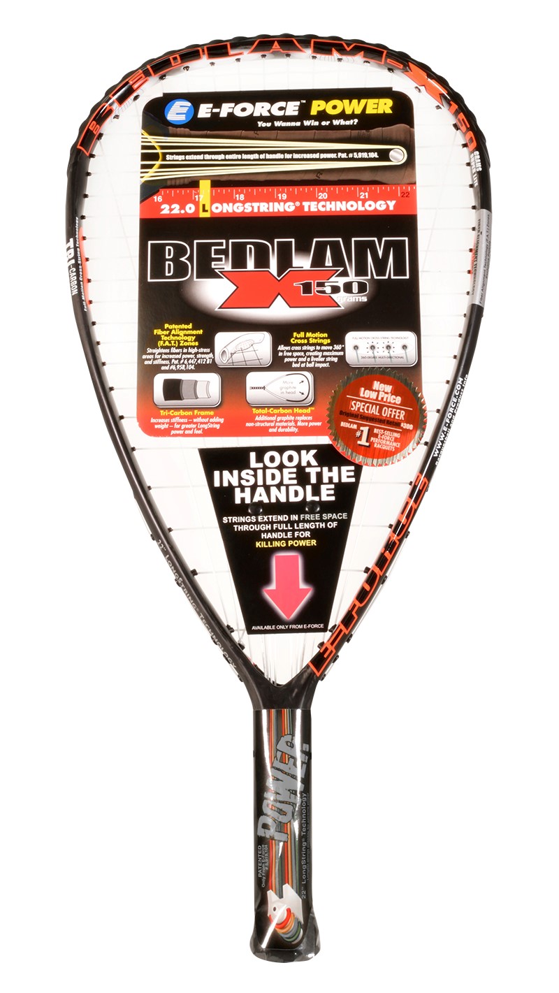 E-Force Bedlam Lite 170 3 5/8" grip Racquetball racquet 1yr warranty